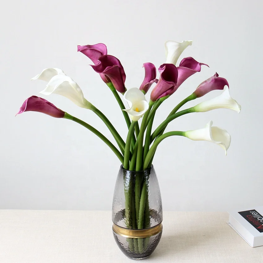 Artificial Flower Pu Rubber Tube Small Calla Lily Dining Table Meeting Fake Flower Decoration Flower