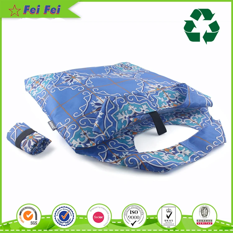 Feifei GRS custom eco recycled polyester fabric big shopper foldable tote shopping reusable rpet bag