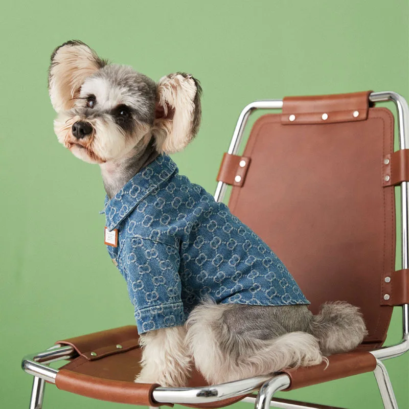 Wholesale shirt dog cat dog button up shirt denim dog clothes jeans pet nice