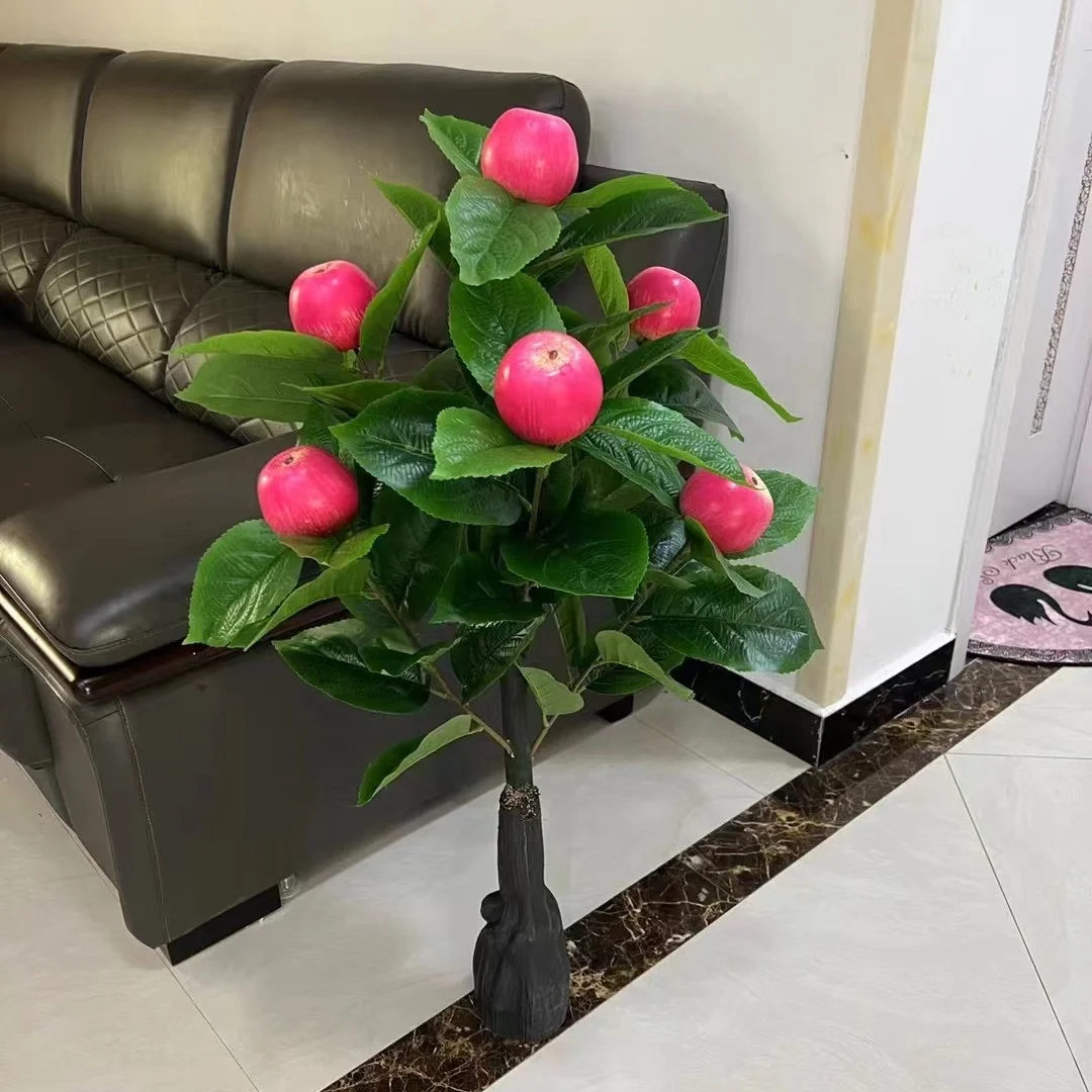 Artificial Artificial Green Plants Simulated Apple And Orange Tree Potted Plants Green Plant Bonsai Indoor
