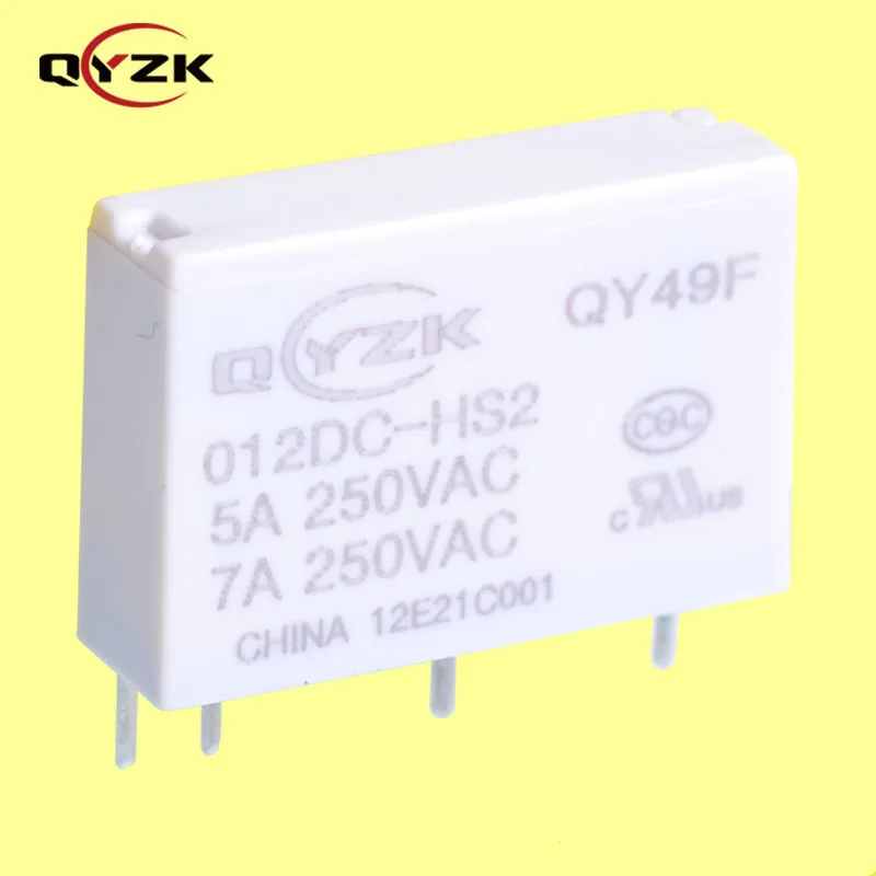 12V DC SPST NO 5AMP 250VAC 7A 250VAC 4 Pins 0.12W Alternative To Sealed PCB Control Board Frequency Converter Mini Relay