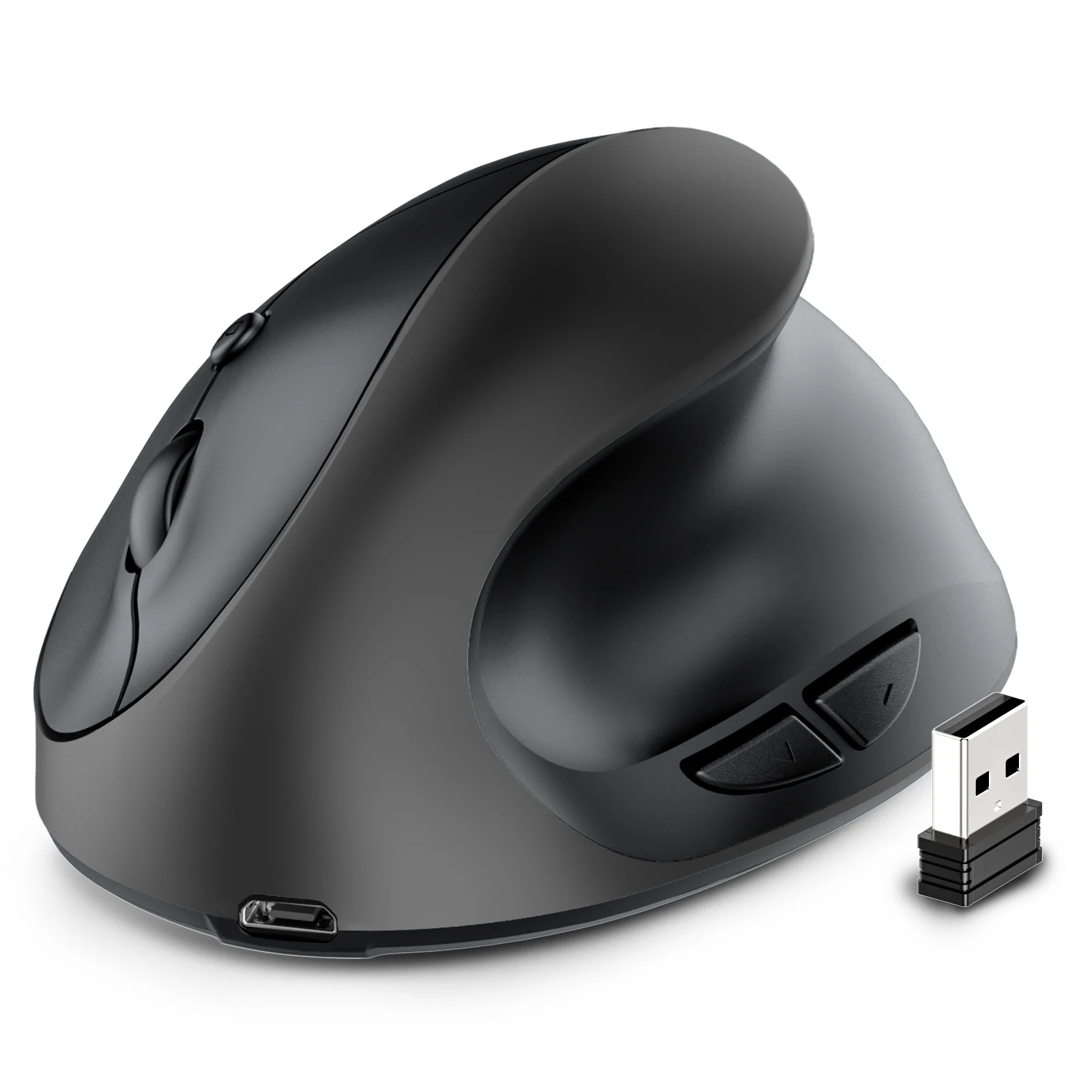 Usb Rechargeable Wireless Mouse Anti-slip Ergonomic Vertical Mouse 2.4ghz Wireless Optical Mice