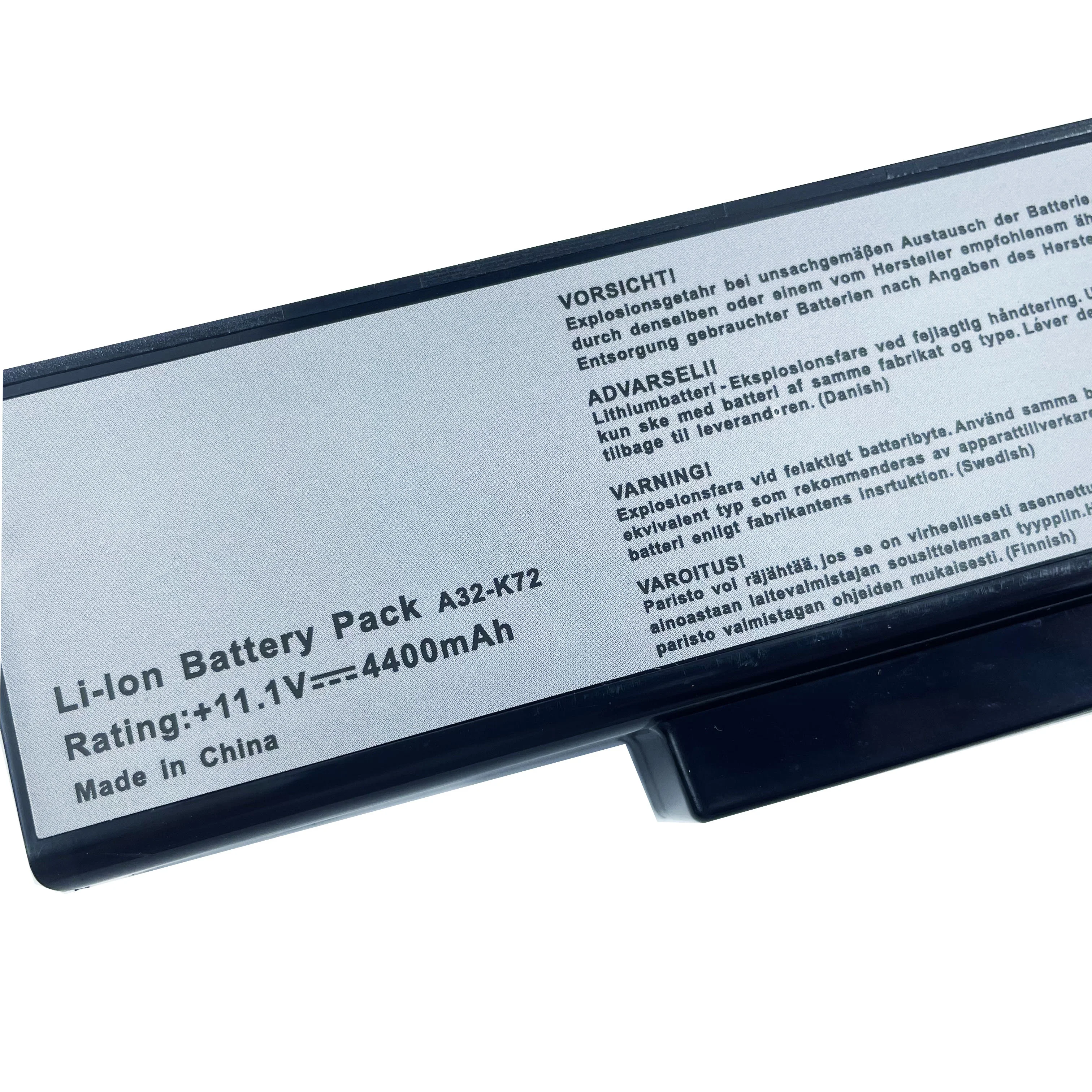 Rechargeable lithium laptop battery K72 11.1V  4400mAh for ASUS K72 N71 N73 X73 X77 A72 A73 K73 series