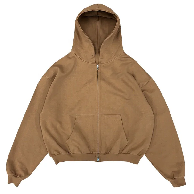 Finch Garment custom french terry heavyweight hoodies high quality oversized drop shoulder cropped full zip up hoodie