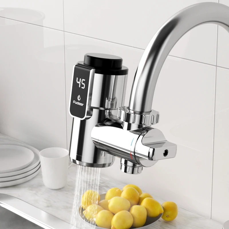 3400W Electric Kitchen Water Heater Faucet Tap Instant Hot Water Cold Heating Faucet Tankless Water with LED Digital Display