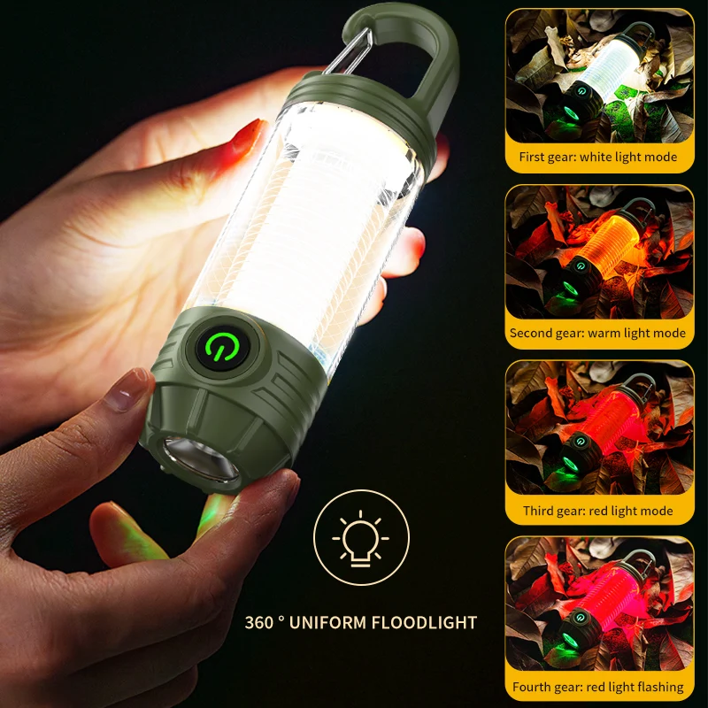 Rechargeable Camping Lights  Led Multifunction Lanterns  Lighting Cordless Dimmable Camping Tent Lamp Portable 200LM Waterproof