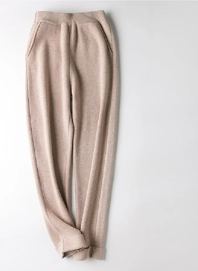 Quality Sport suit women Cashmere pants Woman rib Pants Trousers Blouse.