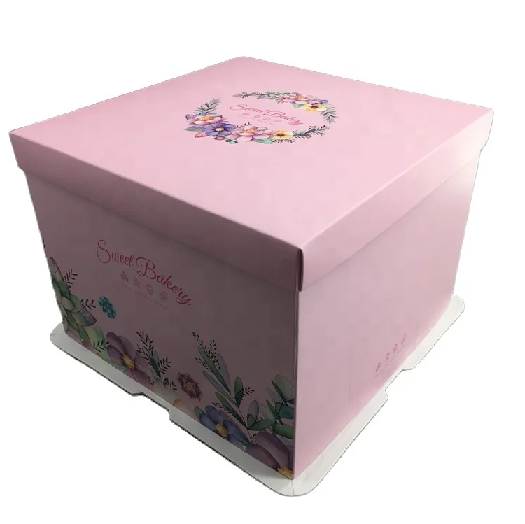 Cake Containers Packaging High Quality Cake Packaging box with Handle with Customized Logo