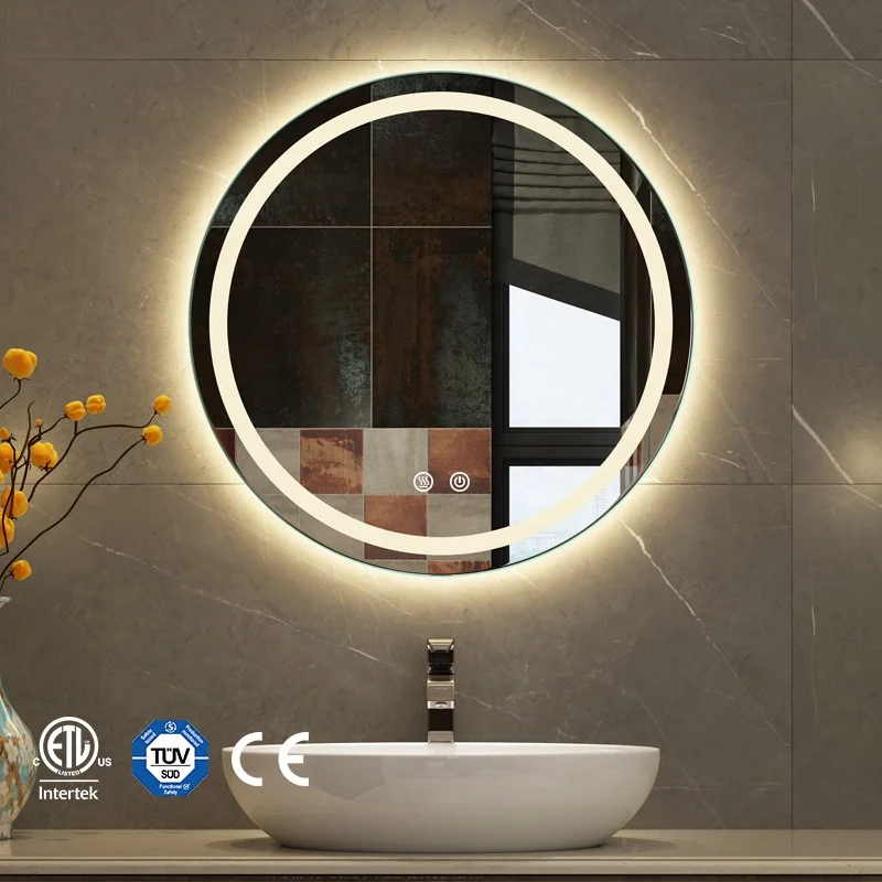 Guzex Smart Bathroom Vanity Mirror Led Light Hair Wall Touchscreen Illuminated Hotel Round Modern