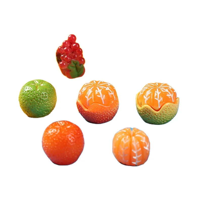 Diy 3D Fruit Resin Oranges Grapes Raspberries Resin Charms For Slime Filler Doll Crafts Phone Case Hairclip Keychain Decoration
