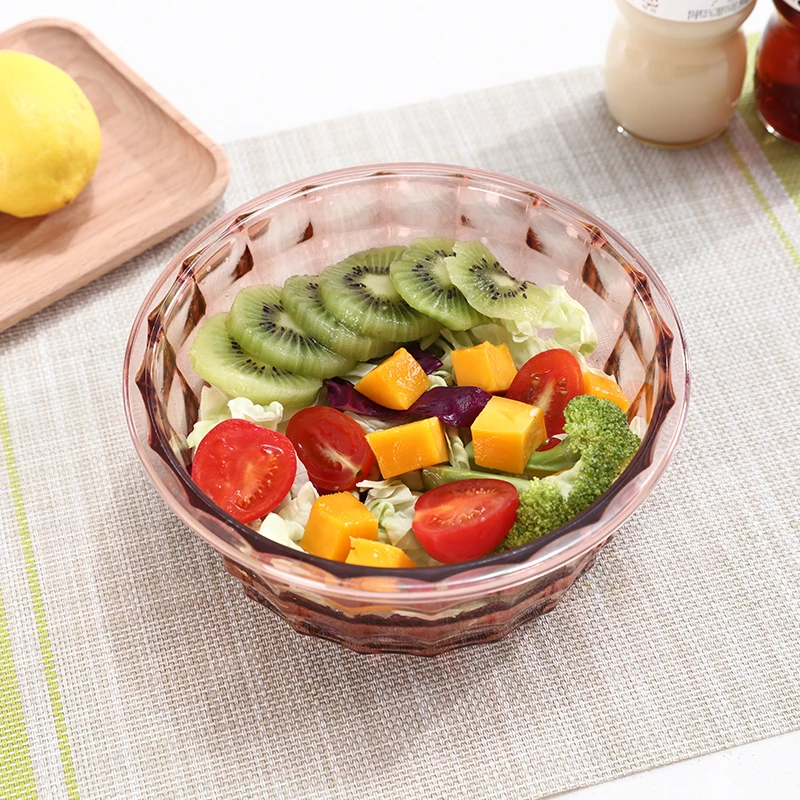 Portable 2 in 1 fruit plastic container bowl with lid and handle