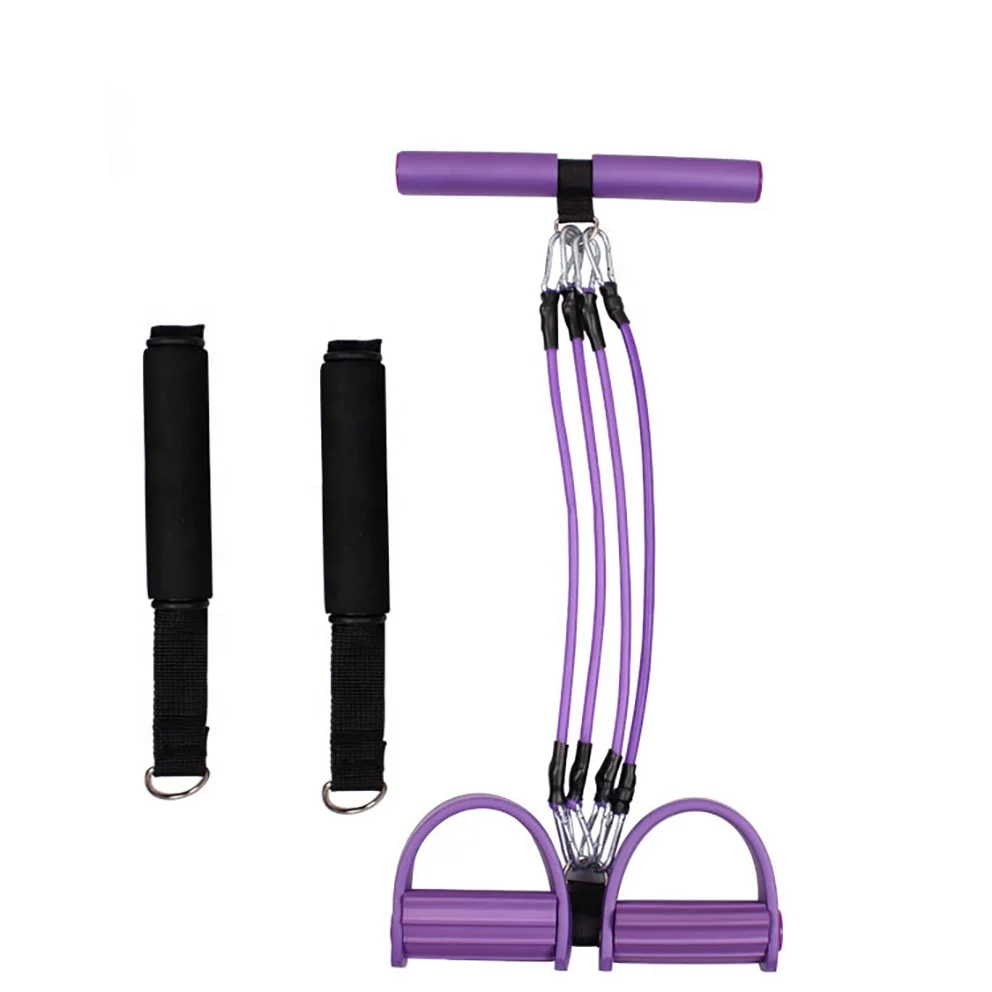 Resistance Bands With Handle Kit 4 Tube Elastic Pedal Sit Up Pull Rope Bodybuilding Expander Slimming Training Gym Fitness Sets