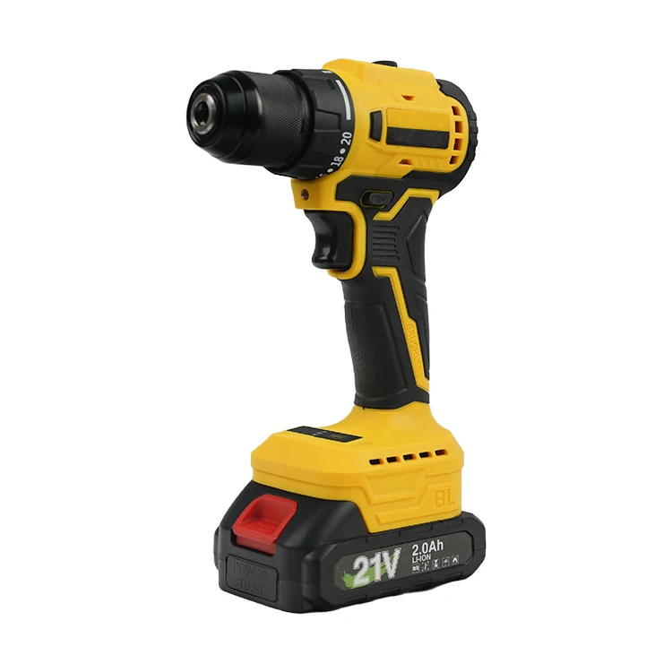 Online shop same type portable household DIY tools set 21V 2Ah electric li-ion battery power brushless cordless drill