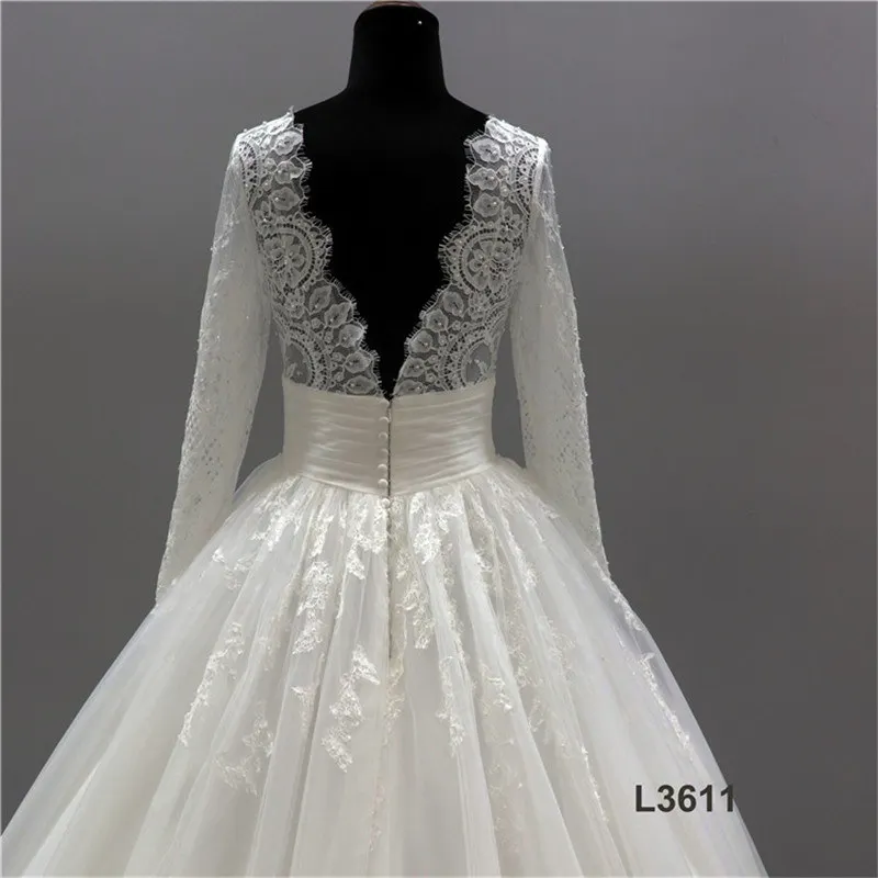  luxury chiffon ruffles Courtyard plain pure white sleve casual long sleeve lace 2021 vintage express puff wedding