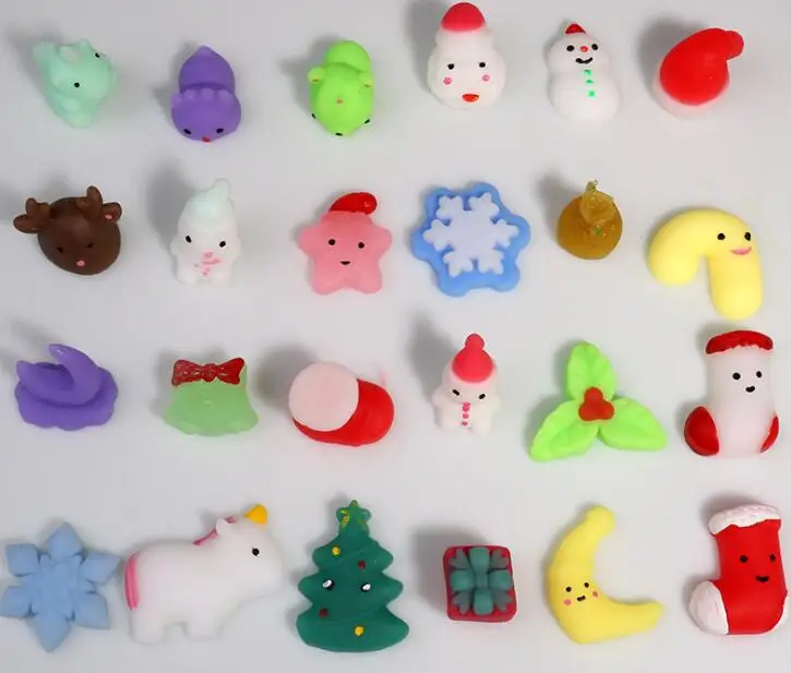 Мини TPR унисекс рождественские Squishies Kawaii Mochi мягкие игрушки для детей праздничные подарки и украшения дома
