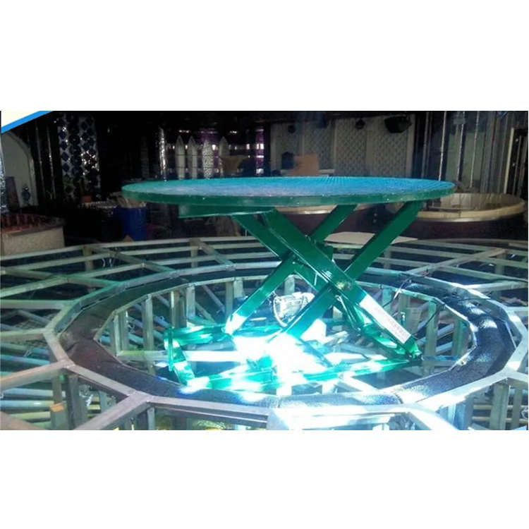 Wedding Electric Led Light Scissor Rotating Car Display Stage Platform Lifting Event Stage For Performance