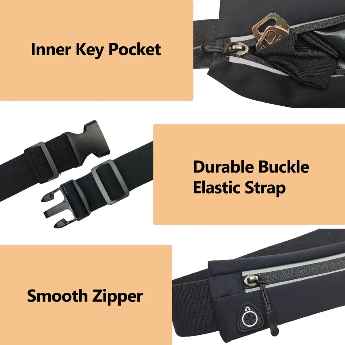 Slim Running Belt Men Women Workout Money Pouch Phone Holder Fanny Pack Runners Waist Bags Fit ALL Phones Running Gear