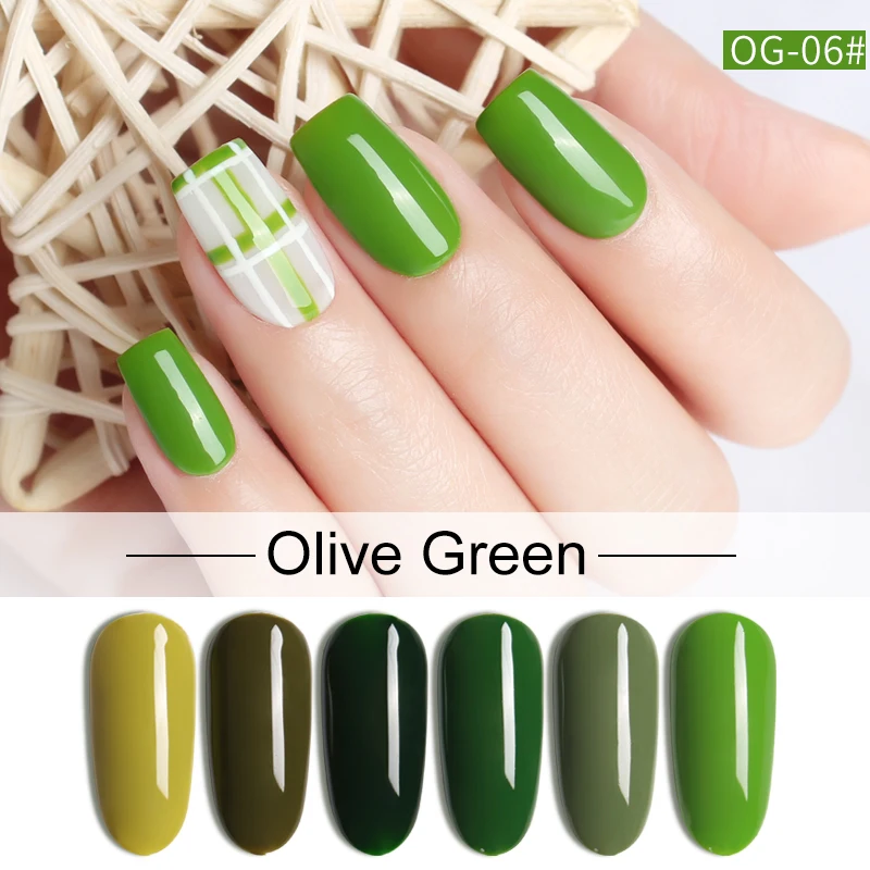 Olive Emerald Green Color Polish Nail Gel Varnish Primer for Nails Manicure Uv Lamp Gel Nail Polish