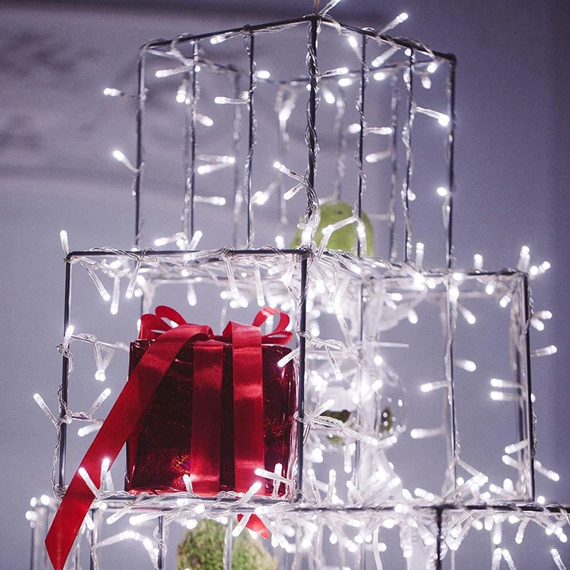 Merry Christmas Tree Lights Luces Ee Navid Twinkle Home Wedding Party Decorative Lighting Outdoor White 100 200 LED String Light