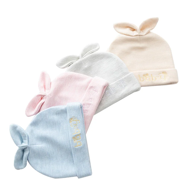 newborn baby two layers cap Cotton Plain hats for girls and boys