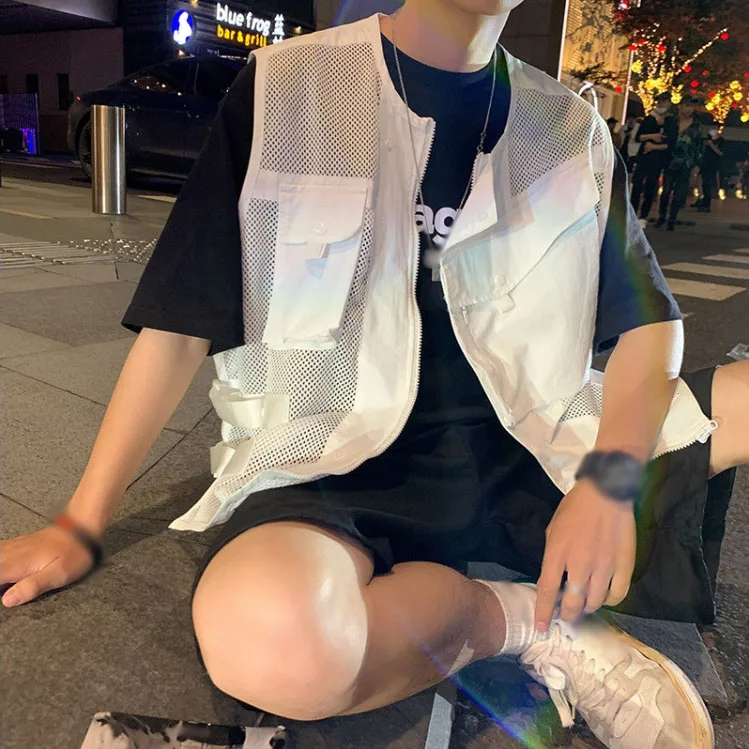 Custom Mesh Vest for Men Fashion Black Sleeveless Waistcoat