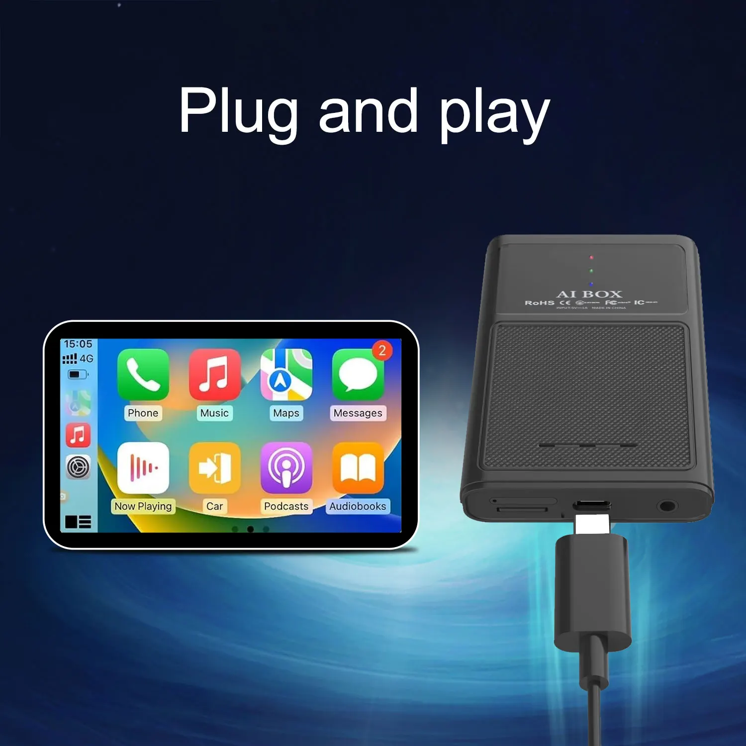 Wooboobox Carplay Ai Box 4 64g Телефон Android 13 Auto Dongle Беспроводной адаптер Netflix стабильная автомобильная игра Smart Magic