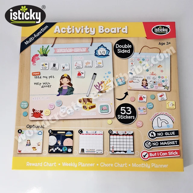 
High Quality reusable reward Chart learning board for Kids Behaviour Rewarding chart 