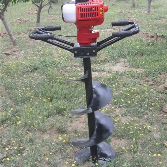 196cc earth auger with 500mm drill and 6.5hp hole digging tool and ground hole drill and two people post hole digger