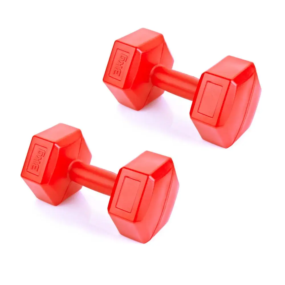 Hexagon  plastic sand filled cement dumbbell