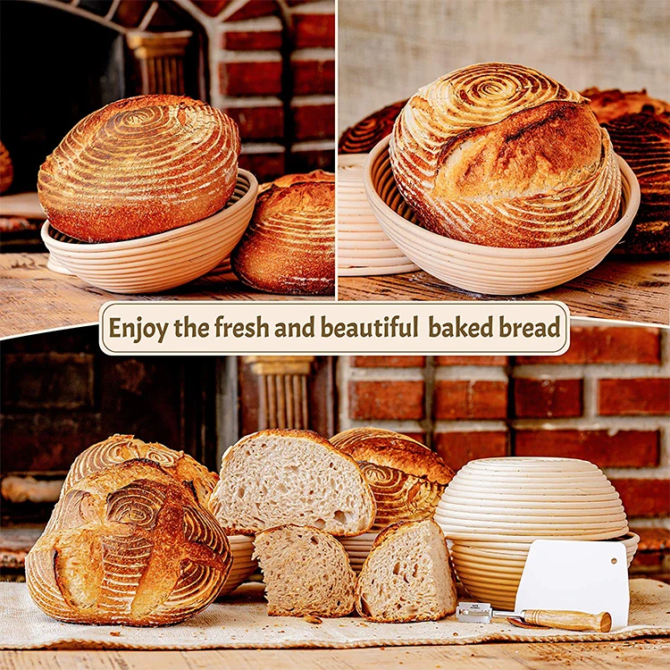 baguette bread liner gift set restaurant design inserts bulk rattan cloth wicker sourdough cleaning brush proofing basket
