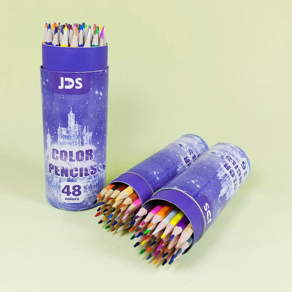 New Frozen Design Colored Pencils 12/24/36/48 Colors Pencil for Drawing with Paper Barrel Customized Logo