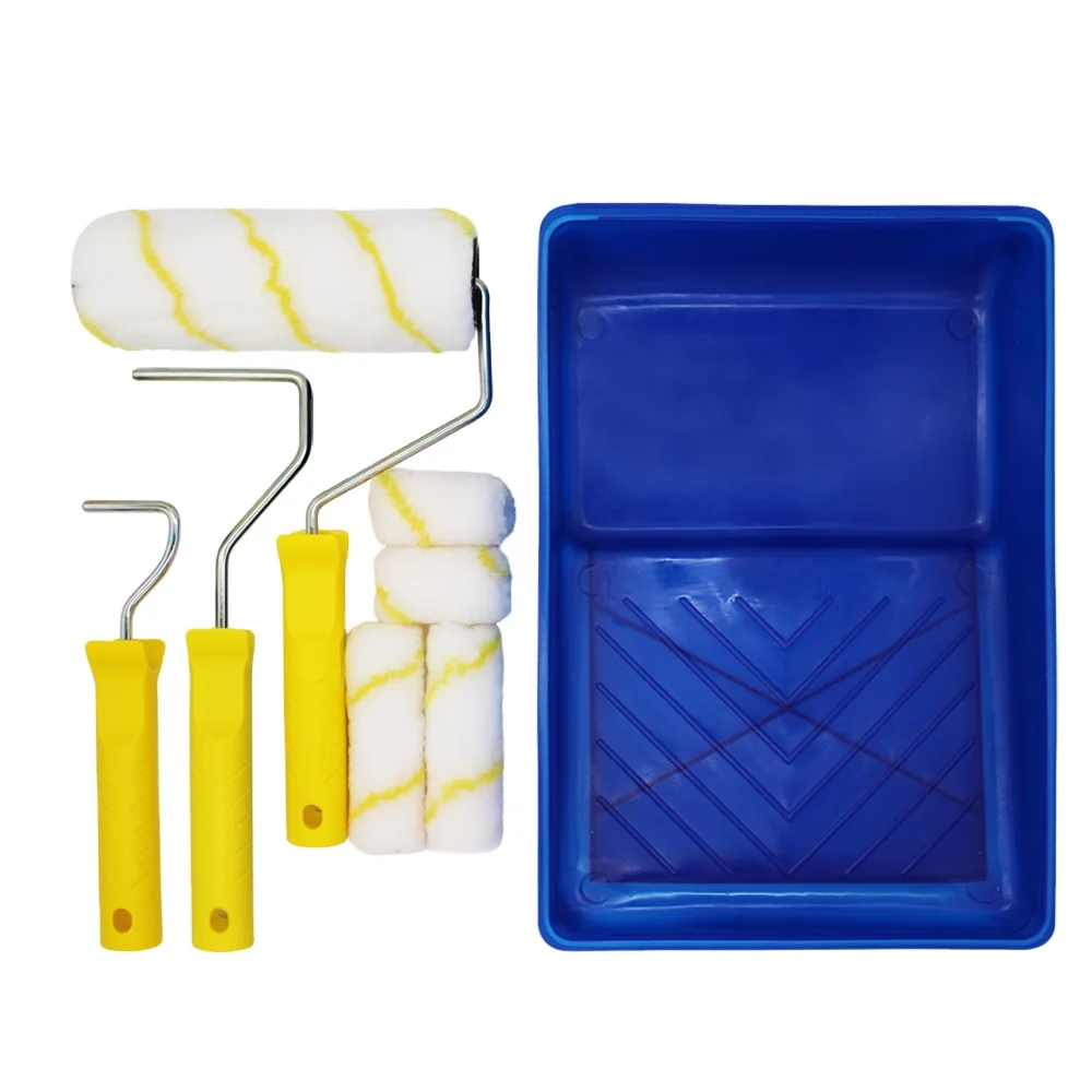 
China factory 7 inch mini frame paint roller plastic tray set with kit and covers 