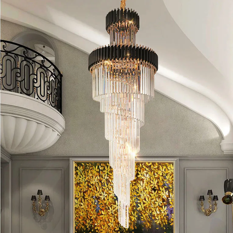 2022 Customizable Staircase Round Lighting Fixture LED modern Pendant Light Chandelier Luxury  Home Hotel