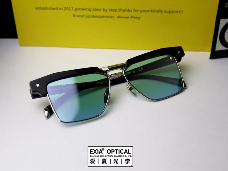 EXIA Sunglasses KD4 Titanium Acetate Frame Flat Base Curve 0 with CR39 Flat Lenses Mix Colors