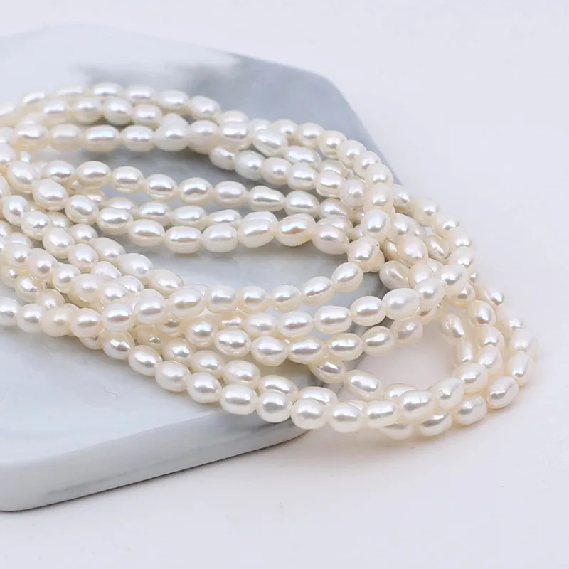 Low MOQ AAAA 3-3.5 mm tiny rice nice real pearl freshwater diy jewelry material