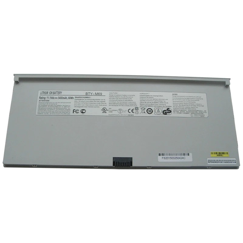 NEW Genuine BTY-M69 Battery for Laptop 11.1V 60WH For MSI X-Slim X600 X610 Notebook Battery Original Lithium Battery 5400MAH