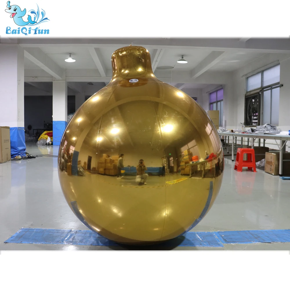 Fiesta Novedades Christmas Tree Decoration Inflatable Silver Reflective Balloon Balloons Party Decoration Pvc Giant Mirror Balls