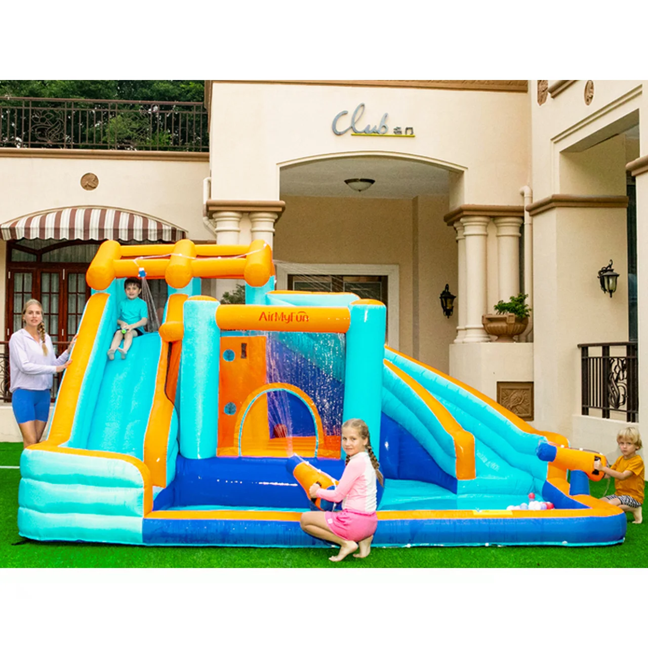 Wholesale Party Bouncy Kids Bouncing Castle Inflatable Bounce House With Ball Pit Water Slide Castle For Party Event