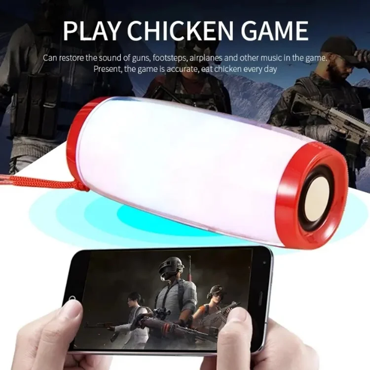 New BT Wireless active big Column Box Waterproof Portable Outdoor super Bass TF FM Radio Speaker With LED Light TG157