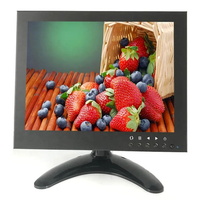 12V Metal Case Lcd Screen 8 Inch 1024*768 TFT LED CCTV Monitor With Vga Av Bnc HD Port For Mini Computer Display Security Camera