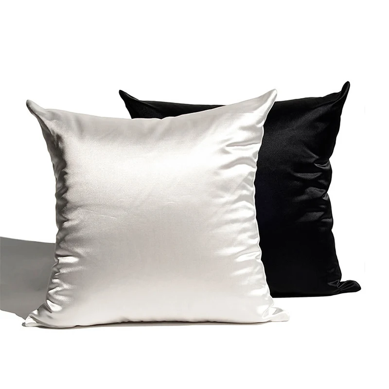 Throw Sofa Satin Pillowcase With Zipper Satin Pillow Case Covers 18x18 Home Decor Luxury Funda Cojines Decorativos 45 X 45