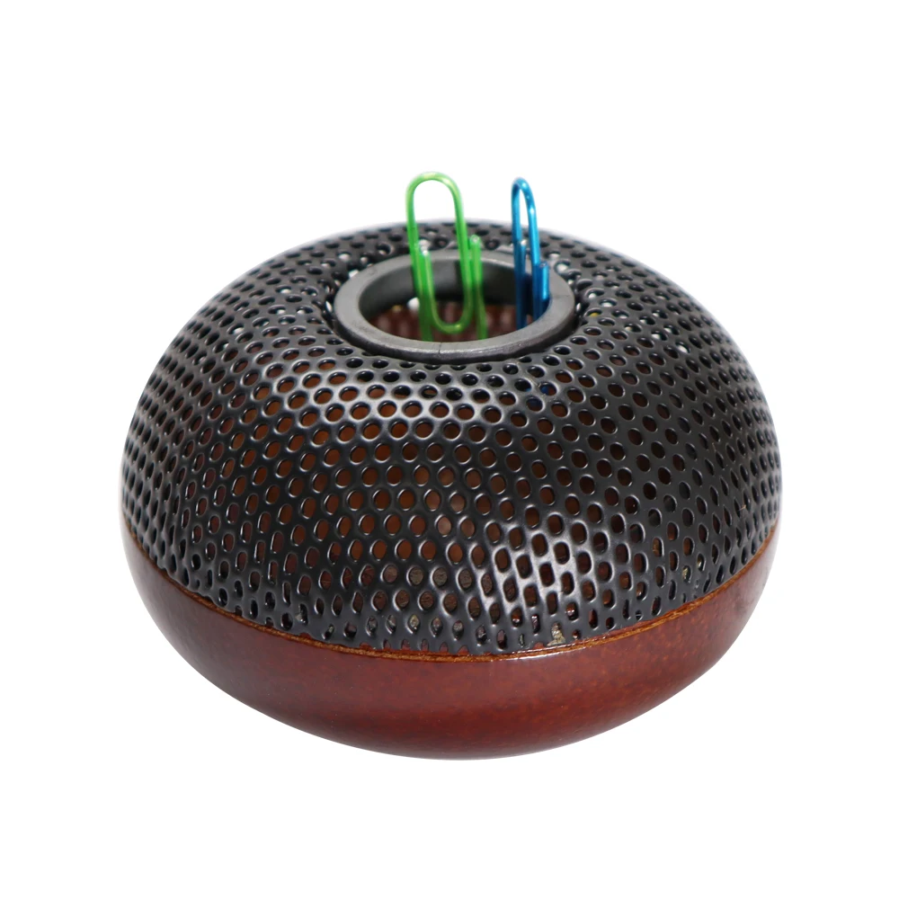 
Настольный органайзер, деревянный с сетчатым металлическим магнитным держателем для бумажных зажимов, диспенсер 