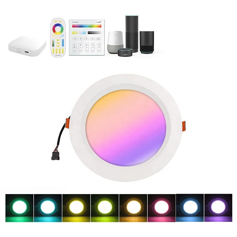 High Quality Dmx Rgb LED Recessed Downlight 30w 20w 12w 7w 120degrees Round Smd Aluminum Rgbcw Downlight
