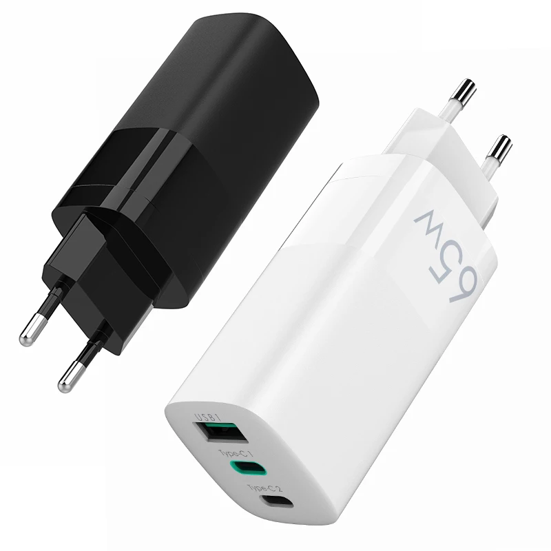 Адаптер для быстрой зарядки ноутбука с 3 портами USB Type-C 65
