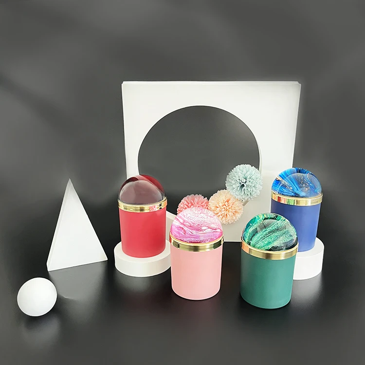 Colorful Starry Galaxy Crystal half ball 8oz Golden lid Scented Soy Wax Candles
