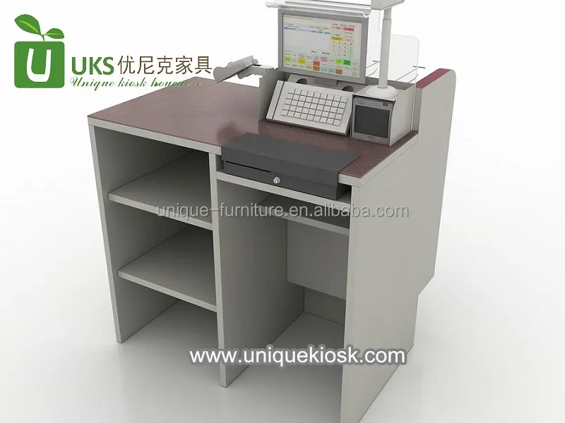 Functional Supermarket Checkout Desk Retail Stores Retail Cashier Counter Modern Register Counter Design
