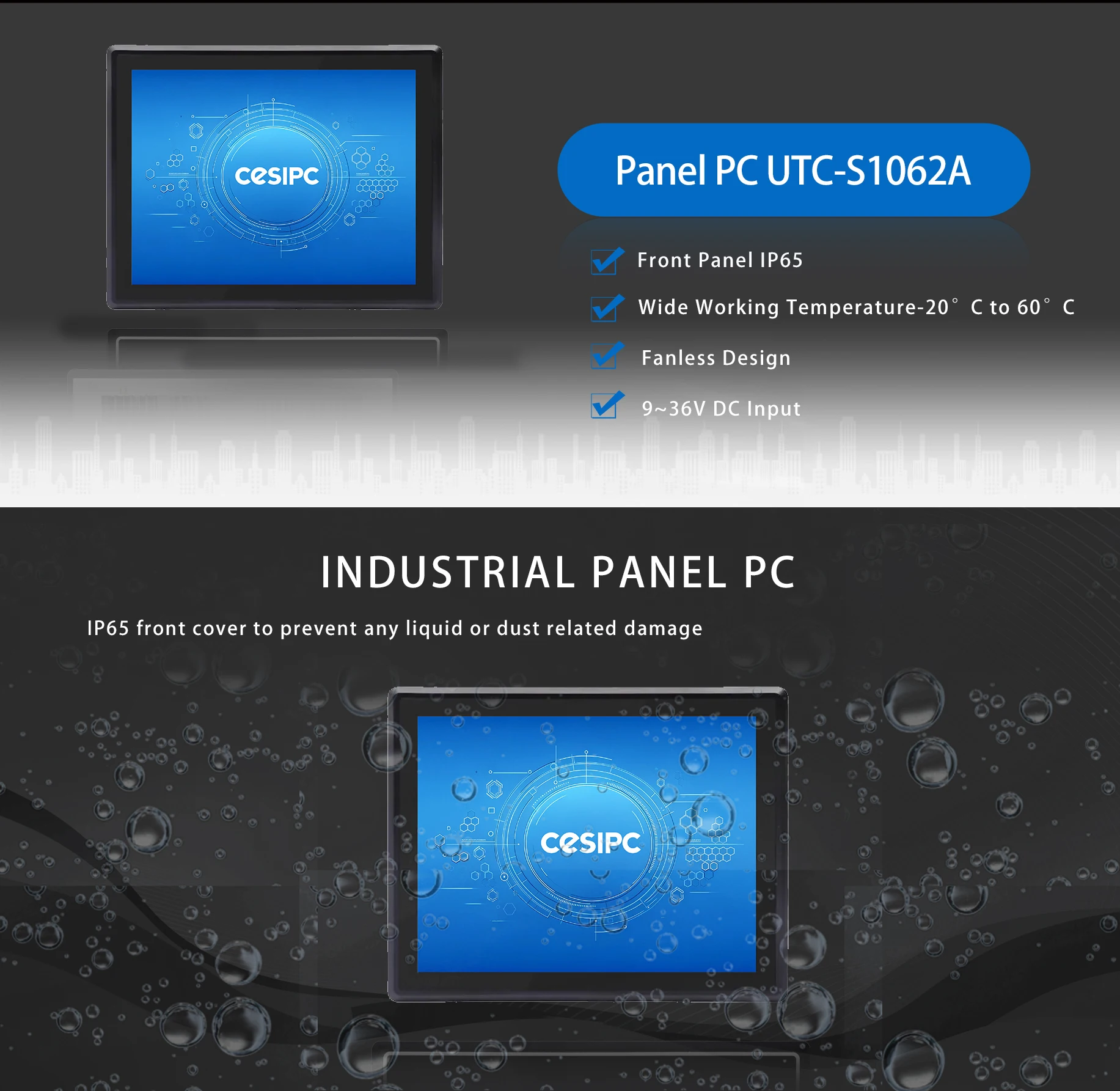 FANLESS IPC J1900/J6412 i3 i5 i7 Industrial Panel PC with IP65 Rating in Stock for AGV Controllers Machine Vision and Factory