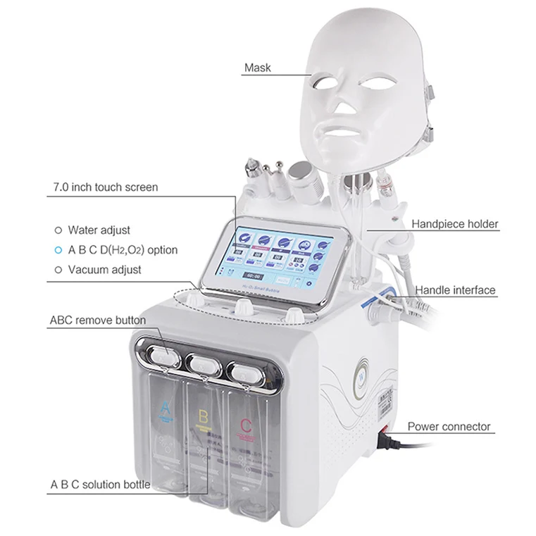 7 In 1 Mask Hidrofacial Device Aqua Hydro Dermabrasion Facial Equipment Hidra Aquafacial Hydra Hydrodermabrasion Facial Machine