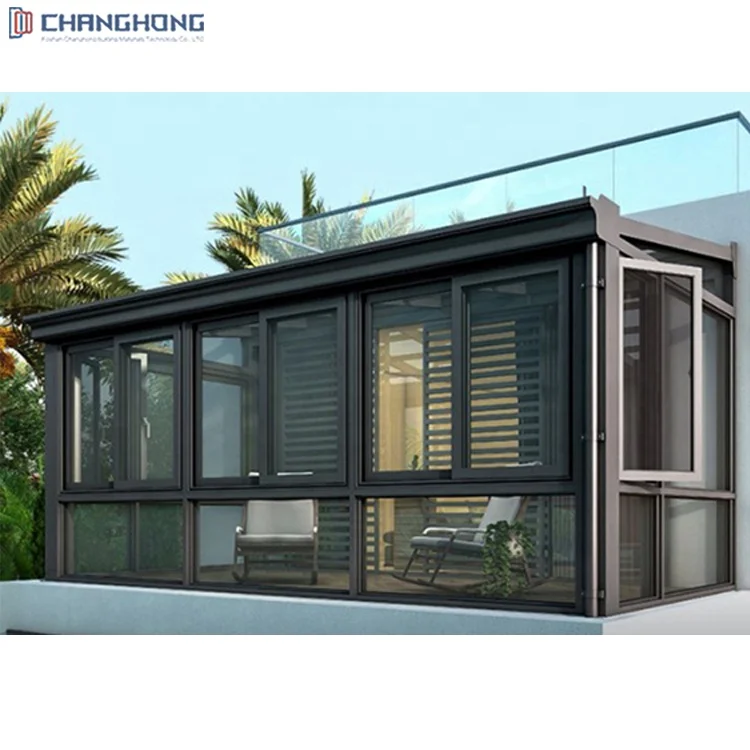 Customized Glass Garden House Tempered Glass Aluminium Sunroom Hurricane Impact Garden House
