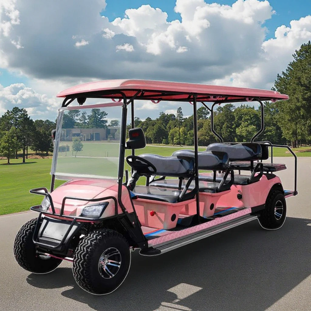 2025 Exclusive New Design Products Parison 4 Wheel Golf Cart Pink With 8 Passengers  Electric Utility Vehicle 2025SDZX12PTPR213